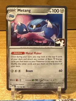 Metang 114/162 Pokemon TCG Temporal Forces Prize Pack Series Cosmos Holo NM - Image 1