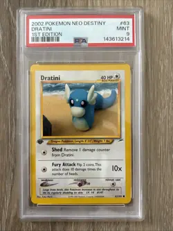 PSA 9 Pokemon 2002 1st Edition Neo Destiny Dratini #63 - Mint - Image 1