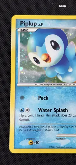 Pokemon TCG Vintage Diamond and Pearl Piplup DP03 Promo Holo (MP/HP) - Image 3