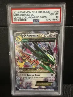 2021 Pokemon Celebrations Classic Collection M Rayquaza EX Holo 76/108 PSA 10 - Image 1