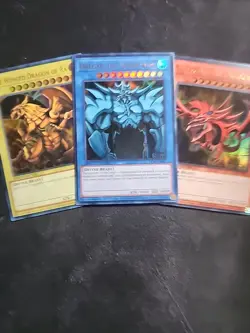 Yu-Gi-Oh! TCG Set of Egyptian God Cards (Obelisk, Ra, Slifer) Legendary... - Image 1