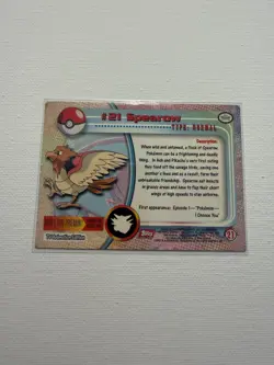 Spearow #21- Pokemon Topps TV Animation Card (Red Label) - Image 2