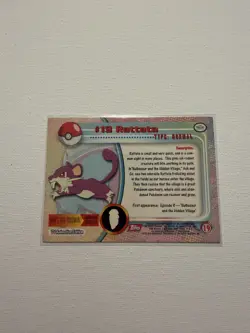 Rattata #19- Pokemon Topps TV Animation Card (Red Label) - Image 2