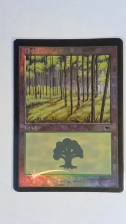 Vintage Magic The Gathering Forest Onslaught Foil 350 Basic Land Card - Image 1