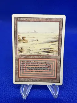 VTG Magic the Gathering Revised Edition Badlands Dual Land Reserved List DMG - Image 1