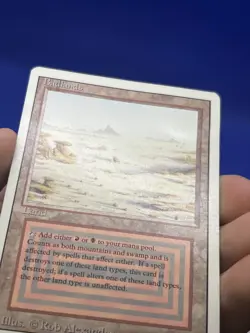 VTG Magic the Gathering Revised Edition Badlands Dual Land Reserved List DMG - Image 4