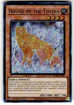 Yugioh! Hound of the Tistina - DUNE-EN087 - Super Rare - 1st Edition Near Mint, - Image 1