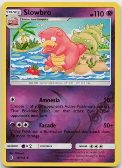 Slowbro 49/145 Reverse Holo Pokemon Guardians Rising - NM - Image 1
