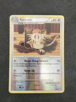 Pokemon Raticate 34/90 Reverse Holo HeartGold Soulsilver Undaunted - Image 1
