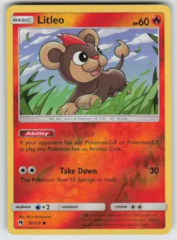 Litleo 50/214 Common Lost Thunder Pokemon Reverse Holo Near Mint - Image 1