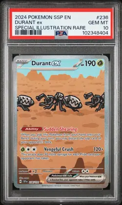2024 POKEMON SSP EN-SURGING SPARKS SPECIAL ILLUSTRATION RARE DURANT EX PSA 10 - Image 1