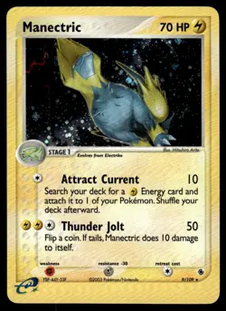 2003 Pokemon - Ruby & Sapphire Manectric Stage 1/Rare HOLO #9 - Image 1