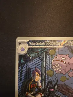 Pokemon Team Rocket's Weezing Illustration Rare Full Art Holo 130 HP 199/182 - Image 2