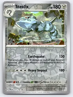 2023 POKEMON STEELIX PARADOX RIFT 125/182 REVERSE HOLO RARE NM A1823 FREE S&H - Image 1