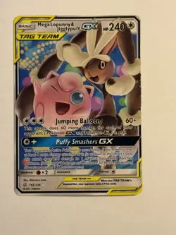 Mega Lopunny & Jigglypuff GX 165/236 Holo GX Rare Cosmic Eclipse Pokemon Holo NM - Image 1