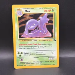 Pokemon TCG Muk Fossil Holo Rare Card 13/62 C - Image 1
