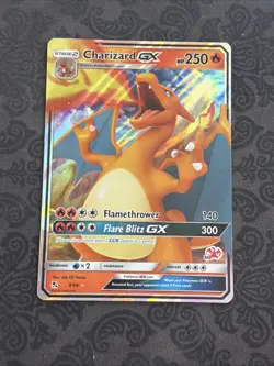 CHARIZARD GX 9/68 60 Stamp Battle Academy Hidden Fates Pokemon Card - Image 1