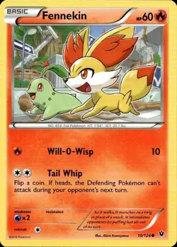 FENNEKIN 10/124 Pokemon Card Fates Collide Near Mint - Image 1
