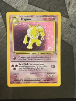 Hypno 8/62 Fossil Unlimited Holo Rare Card WOTC LP - Image 3