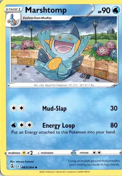 Marshtomp 063/264 SWSH08: Fusion Strike Pokemon Card TCG - Image 1