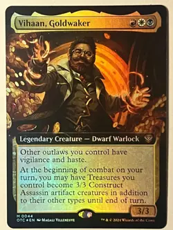 MTG VIHAAN, GOLDWAKER (EXTENDED ART) OUTLAWS OF THUNDER JUNCTION 44 FOIL NM - Image 1