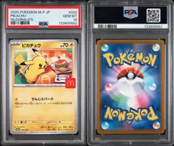Pikachu 020/M-p McDonald's Happy Set Promo Pokemon Card PSA 10 Gem MT Burgerchu - Image 3