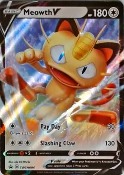 Pokemon | SWSH: Sword & Shield Promo Cards | Meowth V - | SWSH004 | NM Holo - Image 1