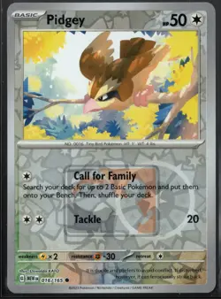 Pidgey 016/165 PKM 151 Reverse Holo - Play! Pokemon Stamped Promo NM - Image 1