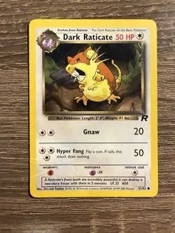Pokemon Dark Raticate 51/82 1st Edition Team Rocket WOTC Vintage - Image 1