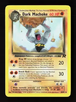 Dark Machoke 40/82 Uncommon Team Rocket Pokemon Moderately Played - Image 1