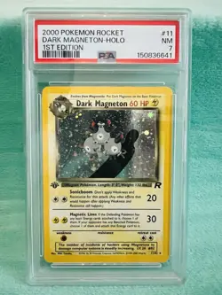 2000 Pokemon Rocket Dark Magneton Holo 11/82 1st Edition PSA 7 - Image 1