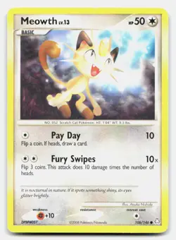 Meowth 106/146 Common Legends Awakened Pokemon LP - Image 1