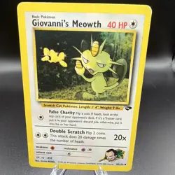 Giovanni's Meowth 43/132 Gym Challenge Unlimited Unc ENG HP40 - Image 1