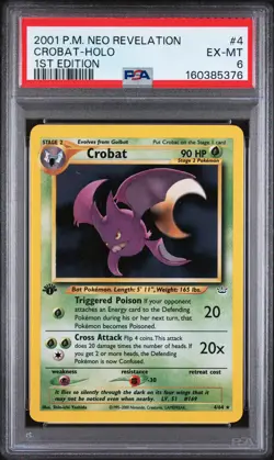 2001 POKEMON NEO REVELATION 1ST EDITION #4 CROBAT-HOLO PSA 6 - Image 1