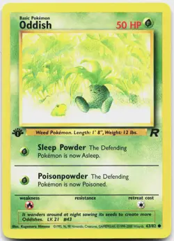 Oddish 63/82 Common Team Rocket Pokemon 1st Edition Lightly Played - Image 1