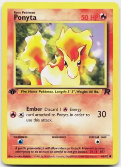 Ponyta 64/82 Common Team Rocket Pokemon 1st Edition Lightly Played - Image 1