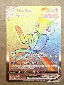 Pokemon TCG SW&SH Fusion Strike Mew VMAX 268/264 Secret Rainbow Rare NM/MINT - Image 1