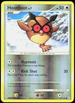 Hoothoot 85/130 Common Diamond & Pearl Pokemon Reverse Holo Lightly Played - Image 1