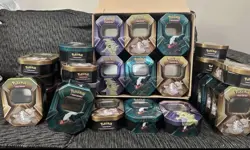 67x Lot Empty Pokemon Triple Whammy Tins Perfect 4 Storage Crafting Or Bulk 🔥🔥 - Image 5
