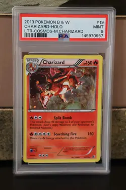 2013 Pokemon Black & White 19 Charizard Holo Legendary Treasures Cosmos PSA 9 - Image 1