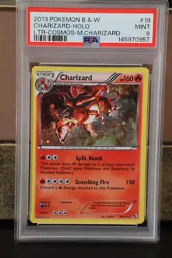 2013 Pokemon Black & White 19 Charizard Holo Legendary Treasures Cosmos PSA 9 - Image 2