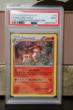 2013 Pokemon Black & White 19 Charizard Holo Legendary Treasures Cosmos PSA 9 - Image 4
