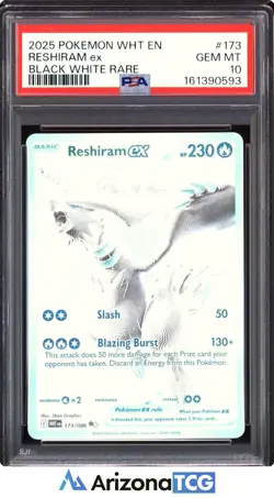 Pokemon 2025 Reshiram ex 173/086 Black White Rare White Flare GEM MINT PSA 10 - Image 1