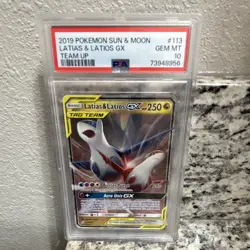 Pokemon 2019 SM-Team Up Latias & Latios GX Holo Ultra Rare PSA 10 EN 113/181 - Image 1
