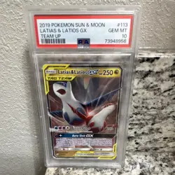 Pokemon 2019 SM-Team Up Latias & Latios GX Holo Ultra Rare PSA 10 EN 113/181 - Image 2