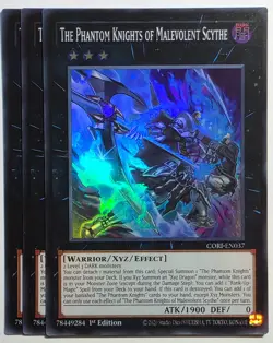 Yugioh x3 The Phantom Knights of Malevolent Scythe CORI-EN037 Super Rare 1st Ed - Image 1