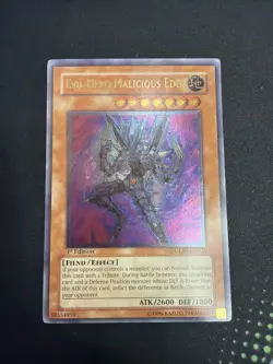 Yugioh Evil Hero Malicious Edge GLAS-EN003 Ultimate Rare 1st Ed NM - Image 1