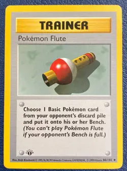 Pokemon Flute 86/102 1st edition shadowless Base Set 1999 - MP see desc. - Image 1