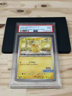 2025 POKEMON JAPANESE SV-P PROMO #242 PIKACHU ILLUSTRATION CONTEST 2024 PSA 9 - Image 5