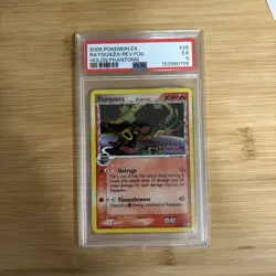 PSA 5 Pokemon Rayquaza EX Rare Reverse Holo 26/110 Holon Phantoms 2006 English - Image 3